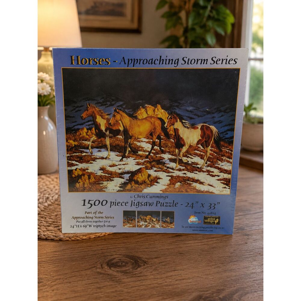 NEW Horses Approaching Storm 1500 Piece Puzzle Chris Cummings SunsOut Sealed